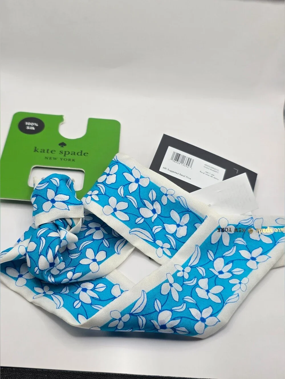 kate spade Floral Vine Silk Skinny Scarf